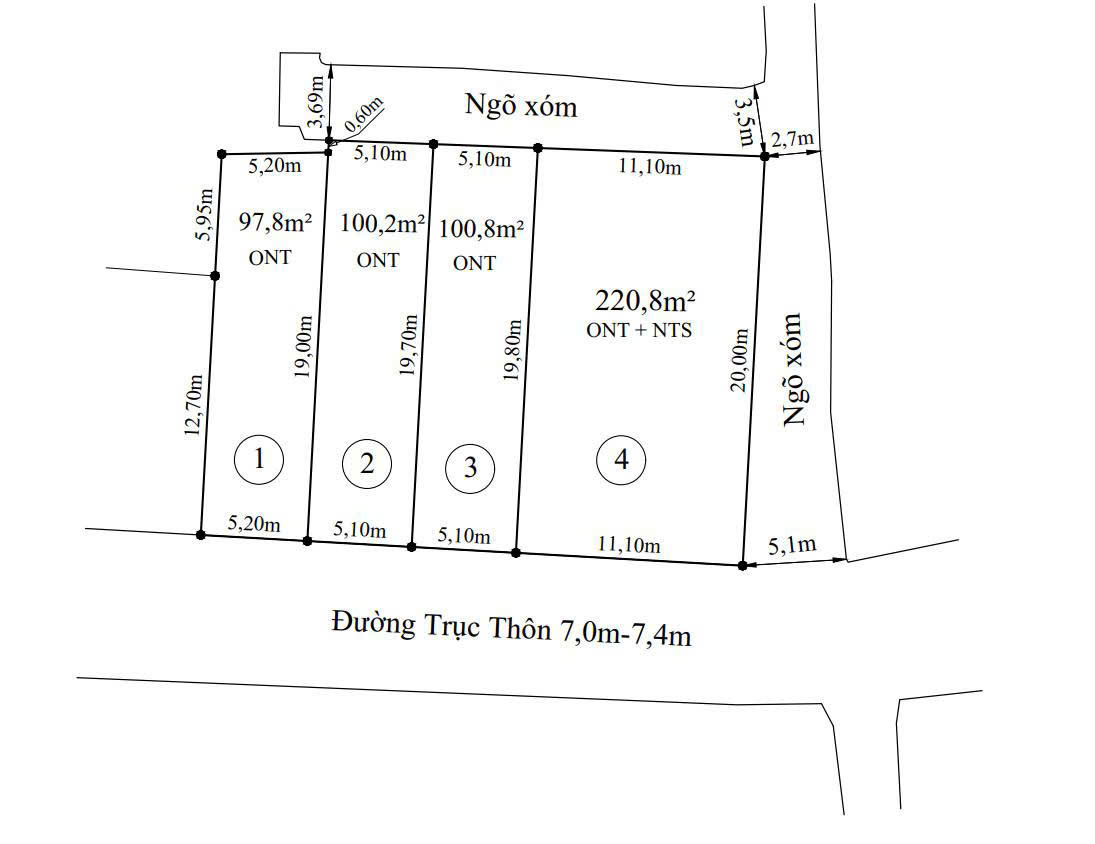 BÁN ĐẤT MẶT ĐƯỜNG TRỤC THÔN GIỮA KHU DÂN CƯ